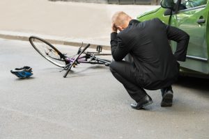 Who is at fault when a car hits a cyclist?