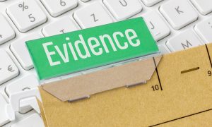 Green evidence label to support hotel accident claims. 