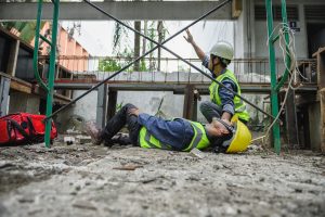A man fallen from scaffolding might be able to make a work injury claim. 