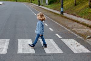 Child pedestrian casualties could occur while crossing a zebra crossing. 
