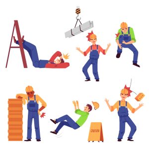 Various workplace accidents that can cause injuries. 